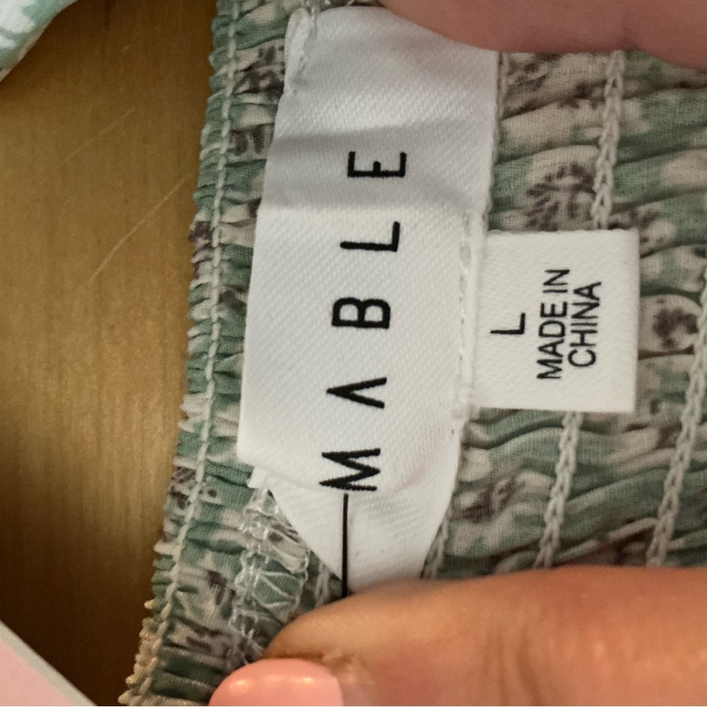 ✨ Mabel Garden Midi Dress – Green & White Floral – Size Large ✨ - Picture 8 of 10